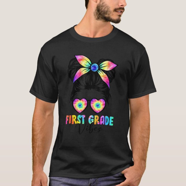 T-shirt Kids First Grade Vibes 1st Grade Girls Back To Sch (Devant)
