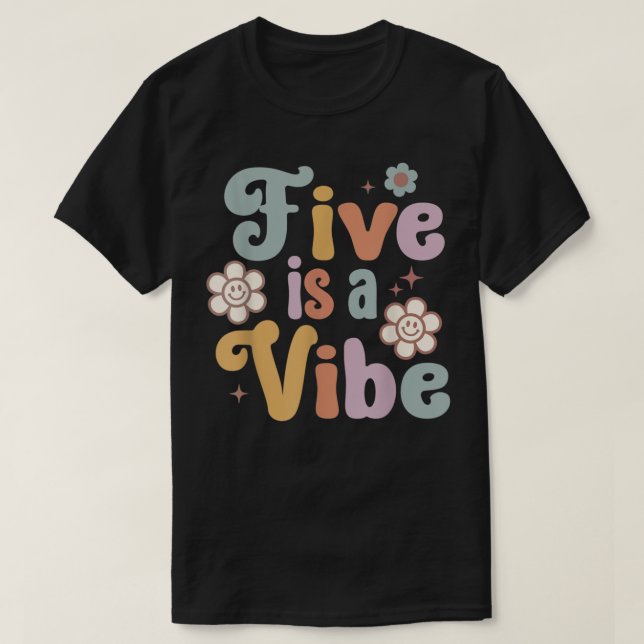 T-shirt Kids Five est une Vibe Super 5e anniversaire Flo S (Design devant)