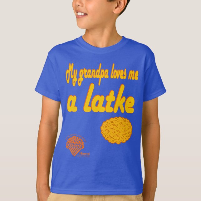 T-shirt Kids' Hanukkah Shirt - "Grandpa loves me a latke" (Devant)