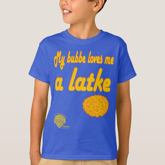 T-shirt Kids' Hanukkah Shirt - "My bubbe loves me a latke" (Devant)