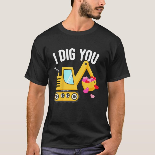 T-shirt Kids I Dig You Happy Valentines Day Love Heart Tod (Devant)