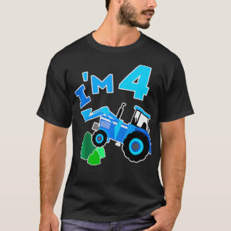 T-shirt Kids I'm 4 Farm Tractor 4th Birthday 4 Year Old G