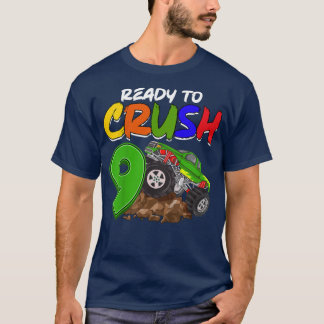 T-shirt Kids I'm Ready To Crush 9 Monster Truck T-Rex Birt