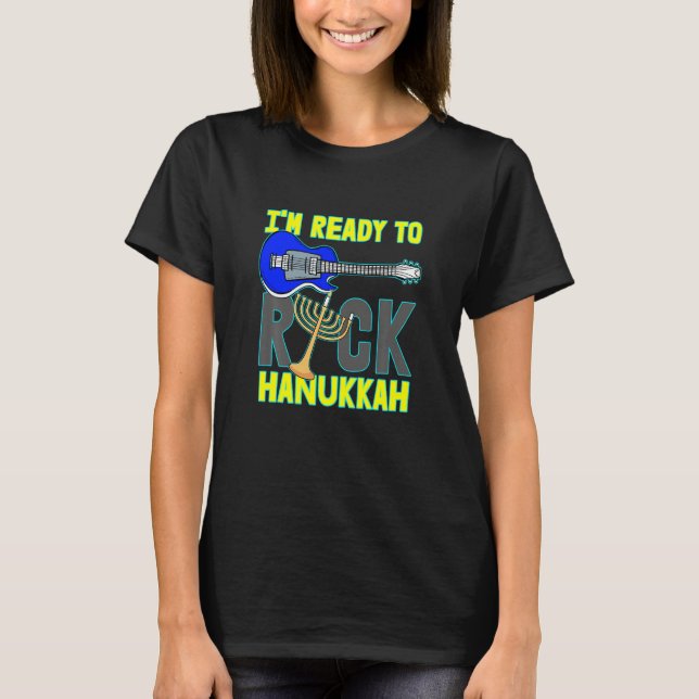T-shirt Kids Im Ready To Rock Hanukkah Guitar Music Instru (Devant)