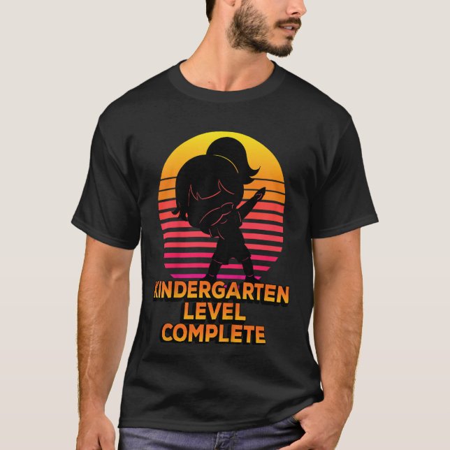 T-shirt Kids Kindergarten Level Complete Silhouette Dabbin (Devant)
