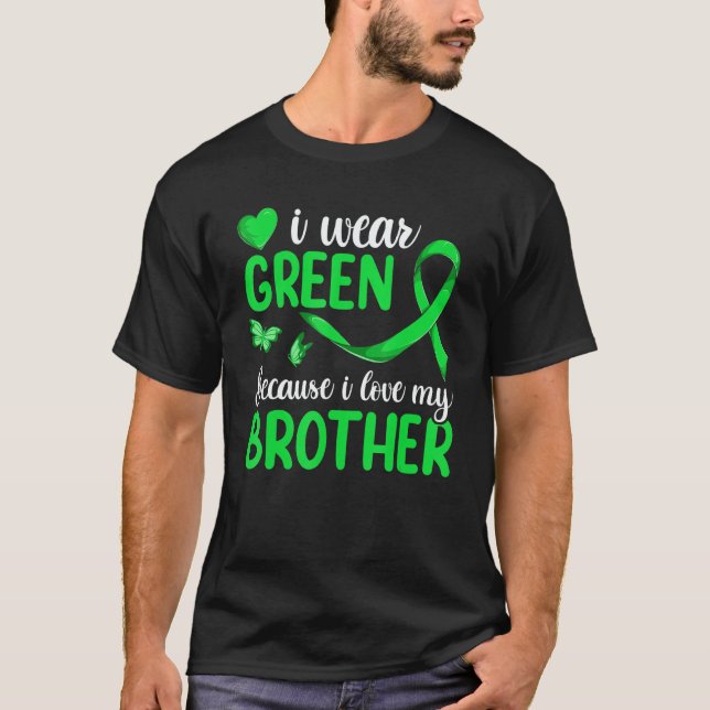 T-shirt Kids Lymphoma Matching  I Wear Green For My Brothe (Devant)