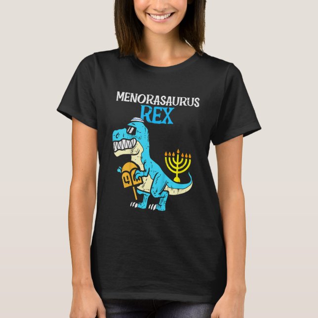 T-shirt Kids Menorasaurus Rex Jew Dino Trex Toddler Boys H (Devant)
