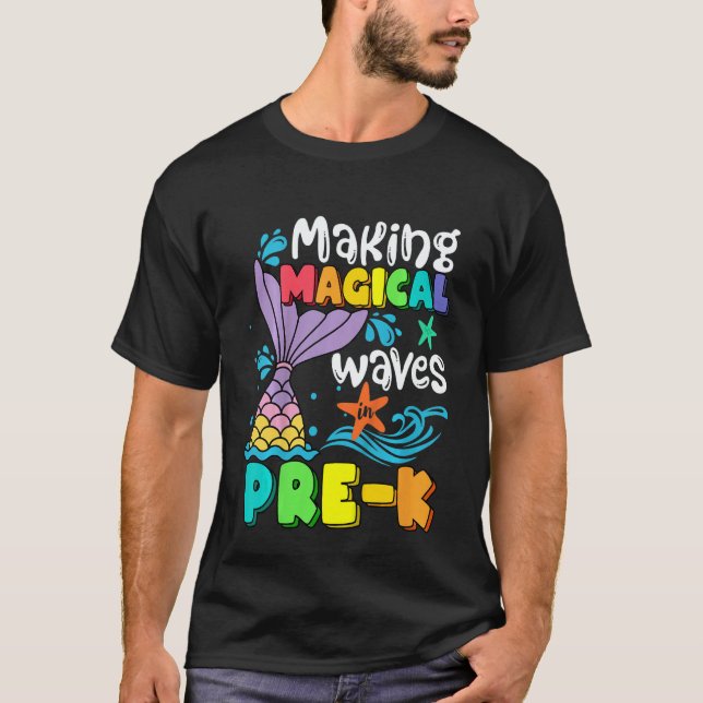 T-shirt Kids Mermaid Making Magical Waves In Pre K Back To (Devant)