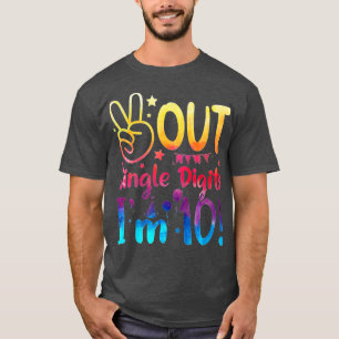 T-shirt Kids Peace Out Single Digits Im 10 Years Old Birth