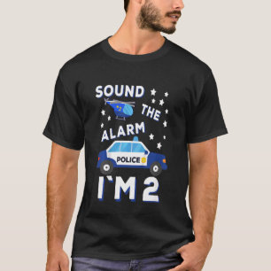 T-shirt Kids Police Helicopter Sound L'alarme Je suis 2 Po