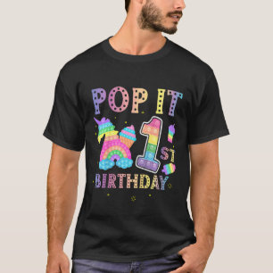 T-shirt Kids Pop It 1st Birthday 1 Year PopParty for