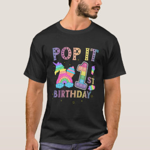T-shirt Kids Pop It 1st Birthday 1 Year PopParty for