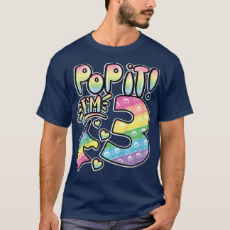 T-shirt Kids Pop It 3rd Birthday Girls 3 Years Old Fidget 
