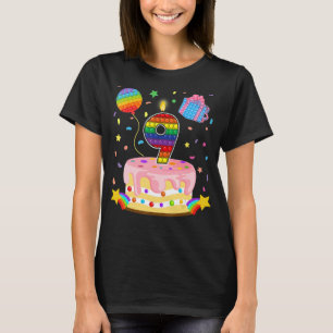 T-shirt Kids Pop It 9th Birthday cake Girls Boys 9 Years O