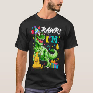 T-shirt Kids Rawr I'm 1 1st Birthday Rex Dinosaur Party