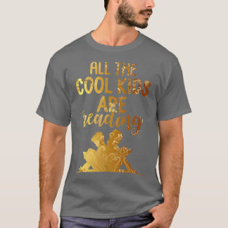 T-shirt Kids Reading Golden Books Lover Girls Bookworm Lib