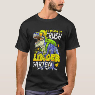 T-shirt Kids Ready To Crush Kindergarten Dinosaur Back To 