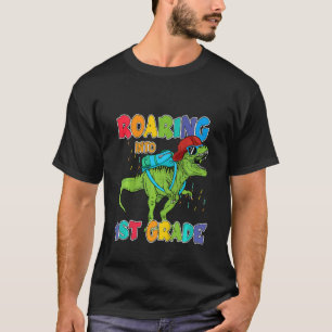 T-shirt Kids Roaring rex Back to 1st Grade School Boys Gir