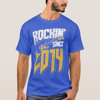 T-shirt Kids Rockin' Since 2014 Vintage Rock Music Fan 8th