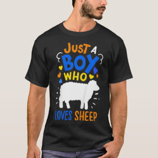 T-shirt Kids Sheep Just A Boy Who Loves Sheep Gift 