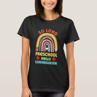 T-shirt Kids So Long Preschool Hello Kindergarten Rainbow 