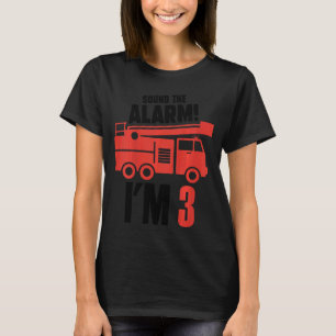 T-shirt Kids Sound The Alarm I'm 3 Anniversaire Ki