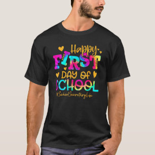 T-shirt Kids Tie Dye Secrétaire De L'École Joyeux Premier