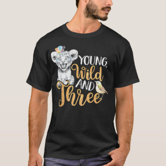 T-shirt Kids Wild Young & Three 3rd Birthday Gift 3 Years 