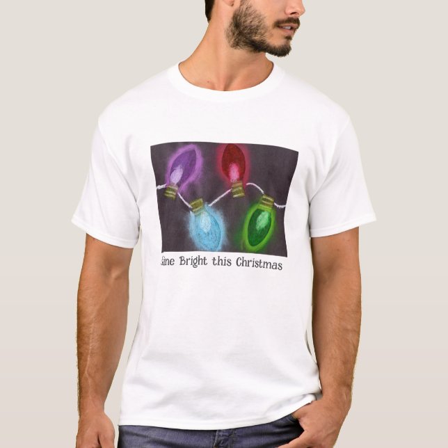 T-shirt KidsArt for CHOC - Lumières de Noël brillantes (Devant)