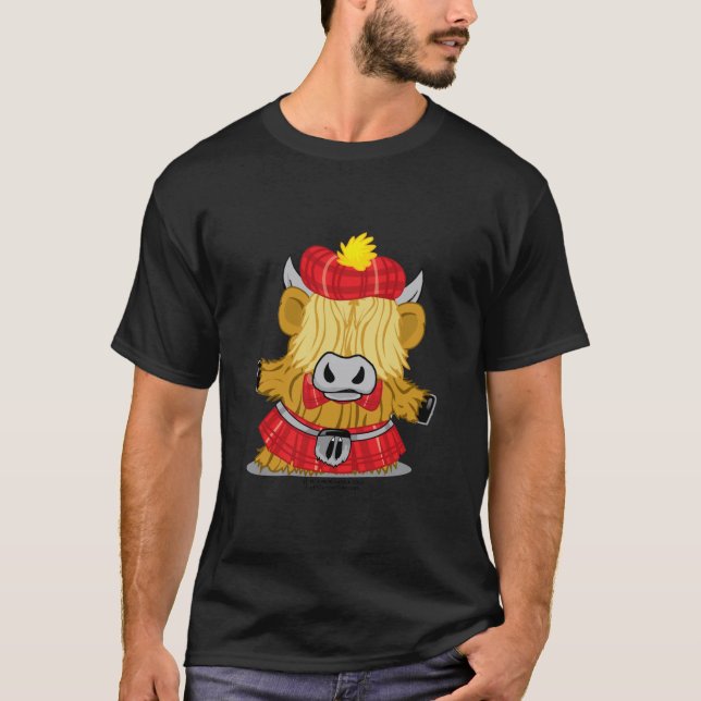 T-shirt Kilt des montagnes de rouge de vache (Devant)