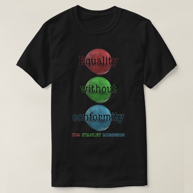 T-shirt Kim Stanley Robinson Rouge Vert Bleu Mars Sci-Fi.  (Design devant)