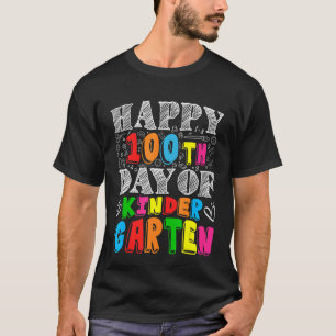 T-shirt Kinder Garten Enseignant Étudiant heureux 100e jou