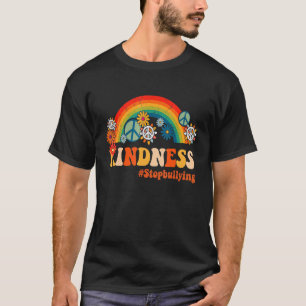 T-shirt Kindness Arrêtez d'intimider Orange Retro Rainbow