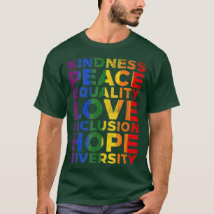 T-shirt Kindness Equality Love LGBTQ Genderfluide Drapeau