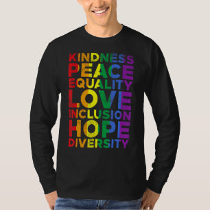 T-shirt Kindness Equality Love Lgbtq Rainbow Flag Gay Prid