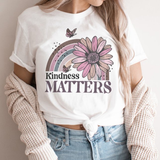 T-shirt Kindness Matters Retro Butterfly Boho Rainbow (Créateur téléchargé)