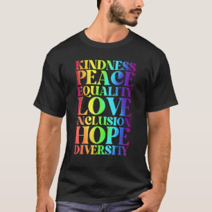 T-shirt Kindness Paix Égalité Inclusion Diversité humaine