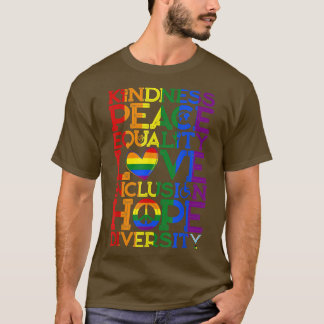 T-shirt Kindness Paix Égalité Inclusion Diversité humaine 
