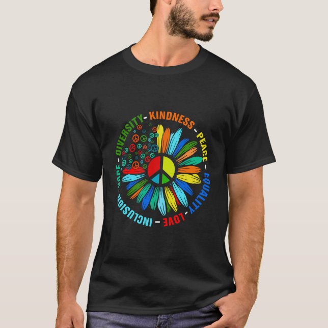 T-shirt Kindness Peace Equality Love Inclusion Hope Divers (Devant)