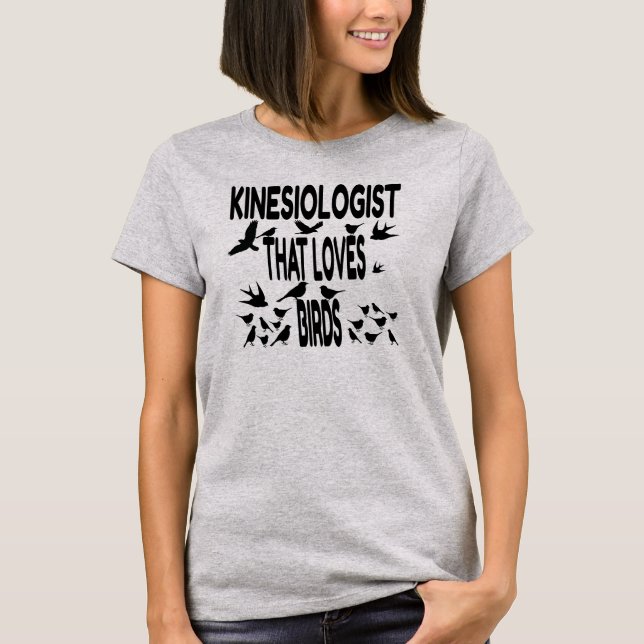 T-shirt Kinesiologiste aime les oiseaux (Devant)