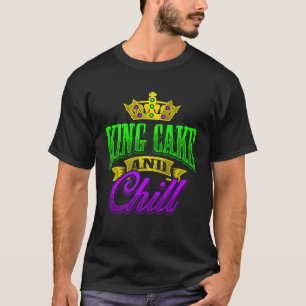 T-shirt King Cake Et Chill Mardi Gras Zulu Rex Crewe Voitu