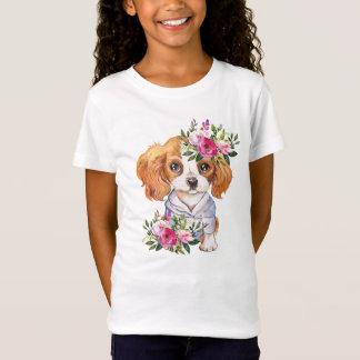 T-shirt King Charles Puppy Girls' Fine Jersey