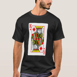 T-shirt King Of Diamonds Poker Card Jeux Jouer Cartes Bl