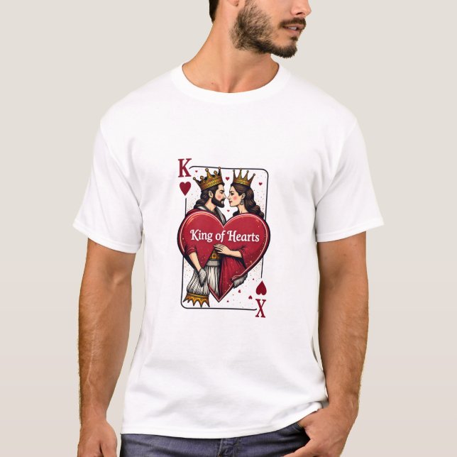 T-shirt King of Hearts - Royal Love Design (Devant)