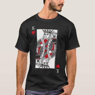 T-shirt King of Hearts Valentines Jour Cool Jouer Carte Po