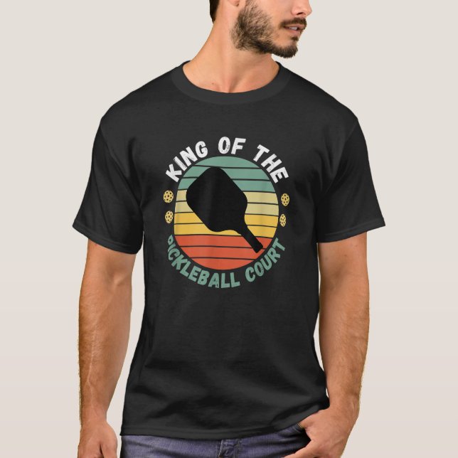 T-shirt King Of Pickleball Court Drôle Joueur Paddle Men W (Devant)