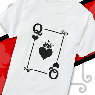 T-shirt King Queen Hearts Correspondant Couple Queen of He