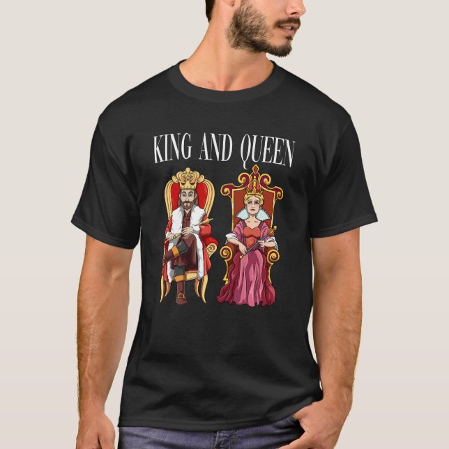 T-shirt King with Queen with Crown on the Throne (Devant)