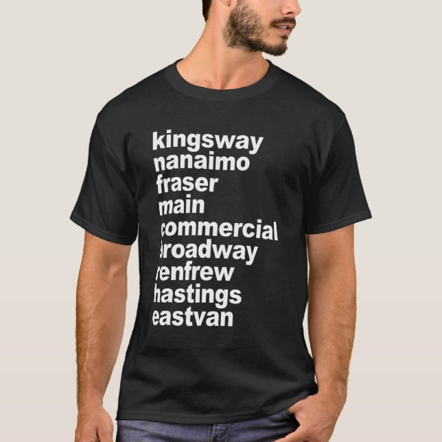 T-shirt Kingsway Nanaimo Fraser Main Commercial Broadway R (Devant)
