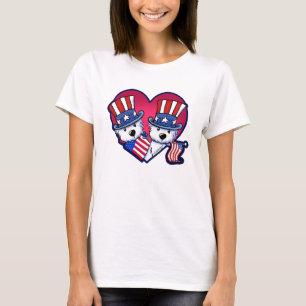 T-shirt KiniArt USA Patriotic Westies